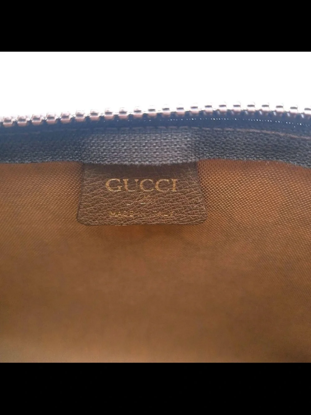 Gucci Beige Brown GG Canvas Wrist Pouch